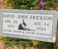 Dave Erickson's grave marker