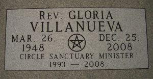 Gloria Villanueva's grave marker